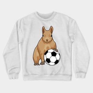 Squirrel at Soccer Sports Crewneck Sweatshirt